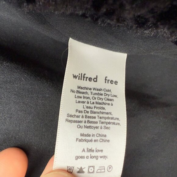 WILFRED FREE Greta Plush Faux fur Black Jacket sz XXS - Picture 7 of 8